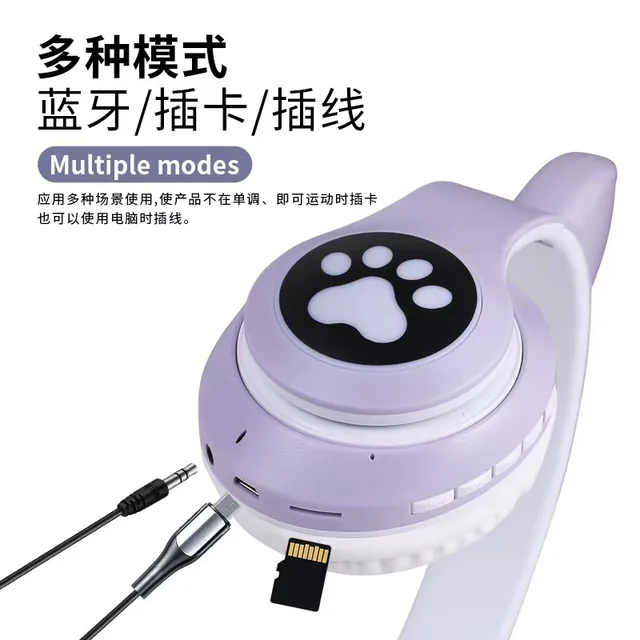 هدفون بلوتوثی گربه ای مدل MZ-023 اصلی ـ اورجینال (تنوع رنگ موجود))