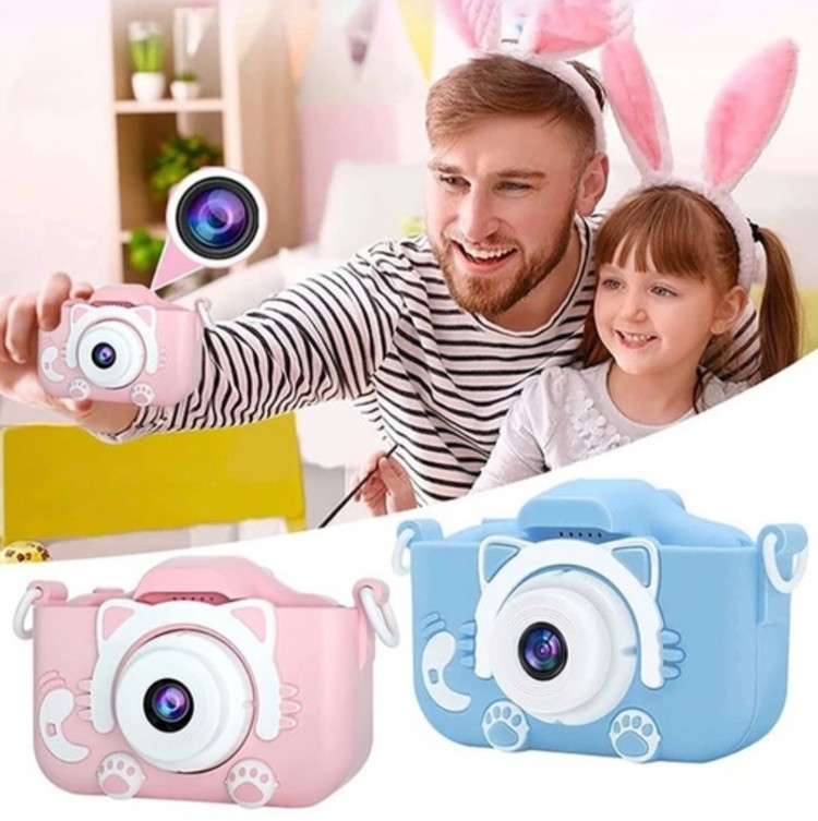 دوربین عکاسی دیجیتال کودک طرح گربه و صورتی رنگ