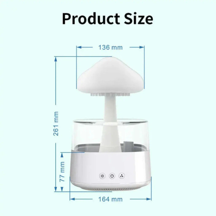 چراغ خواب اسپیکردار بارانی ابری (قارچی) Bluetooth speaker rain cloud humidifier