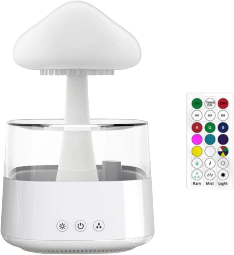 چراغ خواب اسپیکردار بارانی ابری (قارچی) Bluetooth speaker rain cloud humidifier