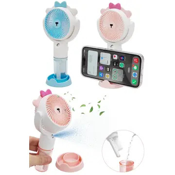 مینی پنکه شارژی دستی مه پاش دار (مینی فن و بخور شارژی)