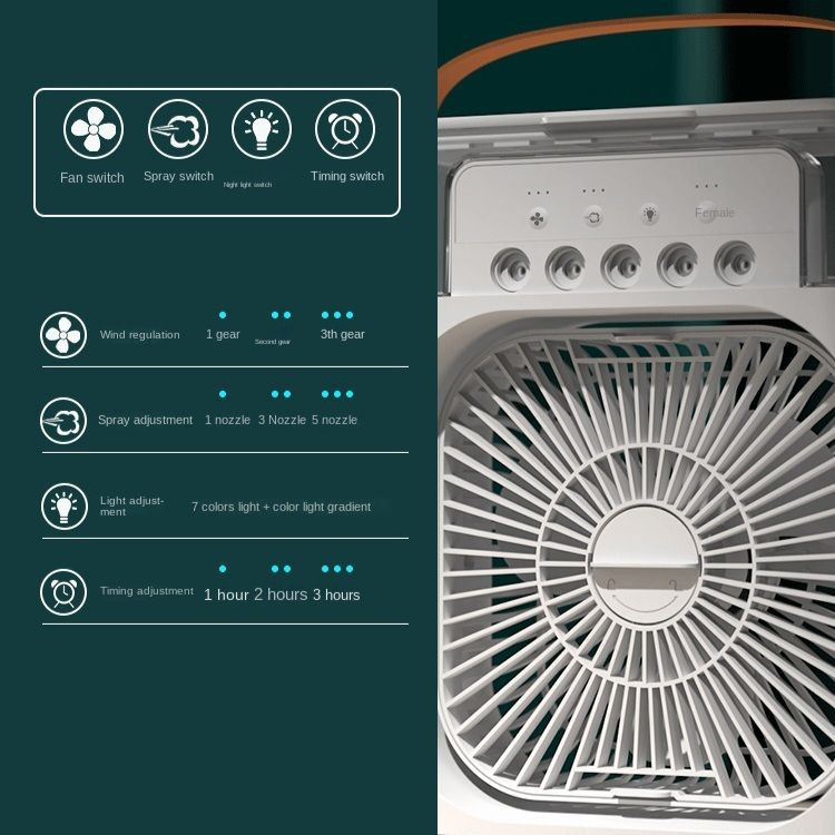 پنکه مه پاش ۵تایی سایز بزرگ (مدل Air Cooler Fan) (کولر آبی) - کیفیت بالا