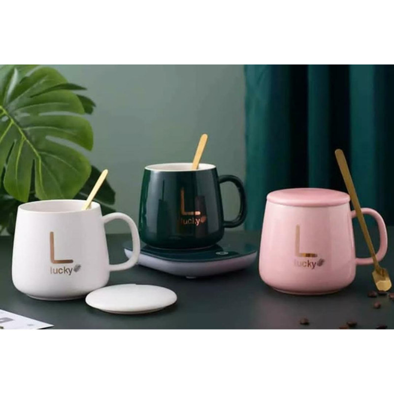 ماگ حرارتی لاکی طرح هیتردار به همراه صفحه گرمکن