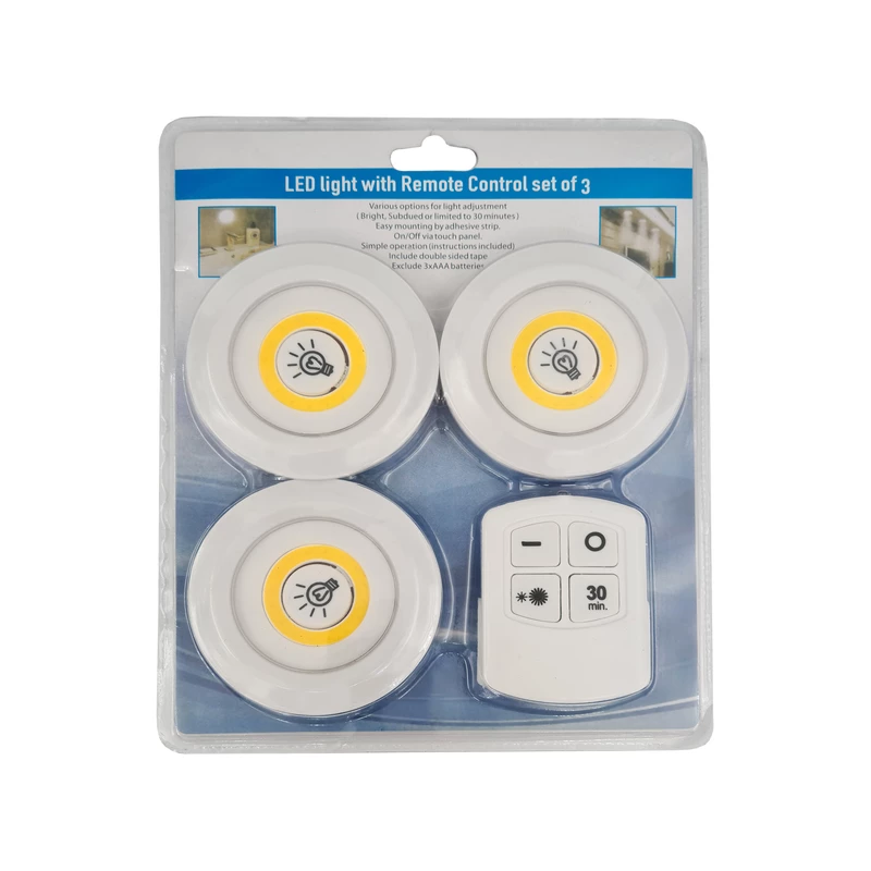 چراغ اضطراری زیر کابینتی ریموت دار باتری خور مجموعه 3 عددی