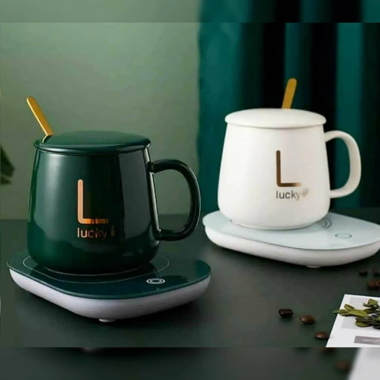 ماگ حرارتی لاکی(کارتن کادویی بزرگ) هیتردار به همراه صفحه گرمکن