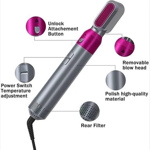 حالت دهنده مو و سشوار پنج کاره مو طرح دایسون مدل tp-5+1 کد YX-818