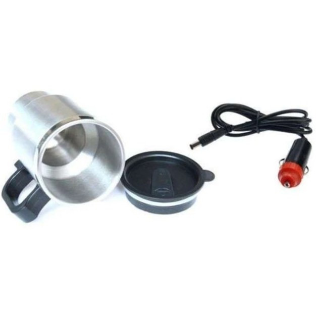 ماگ داخل استیل فندکی برقی داخل ماشین ۱۲ وات (چای ساز فندکی) (فلاسک فندکی خودرو)
