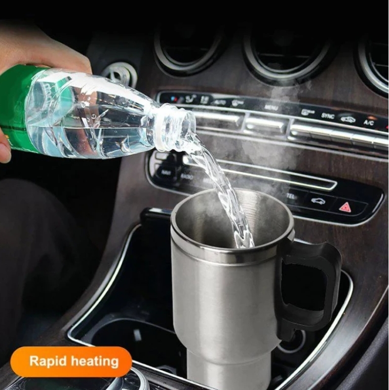 ماگ فندکی بیرون و  داخل استیل ۱۲ وات مدل 14oz (فلاسک تمام استیل فندکی خودرو)