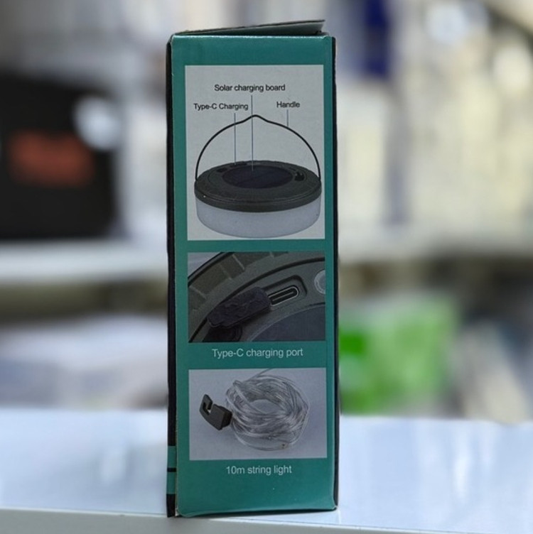 ریسه کمپینگ شارژی سولار (دارای پنل شارژ خورشیدی ) ۱۰ متری مدل YD-2326 نور زرد